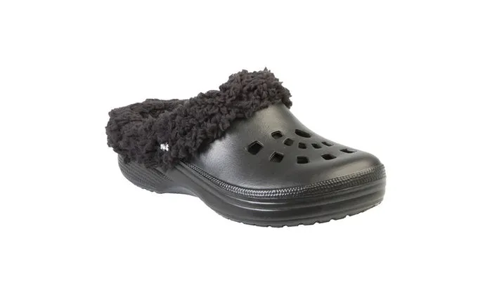 NEW Womens DAWGS Fleece Lined Clog Comfort Slip-on Walking Shoe BLACK 5/6 NWT