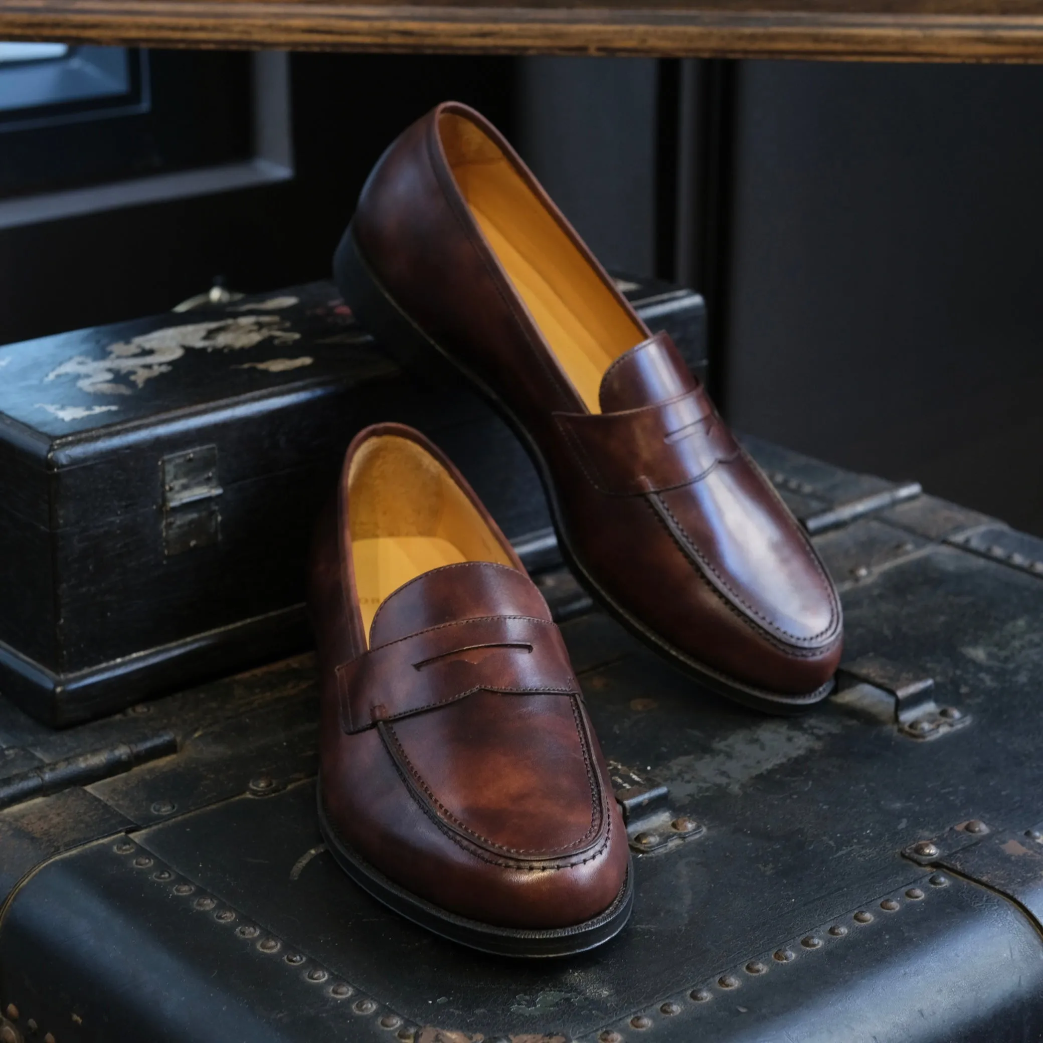 Oriental Shoemaker Calf Albers Penny Loafers