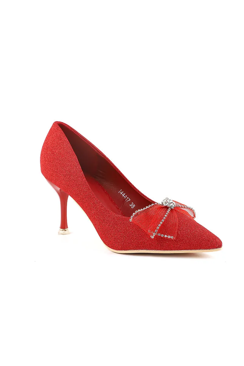 Party Wear Court Shoes I44417-Red