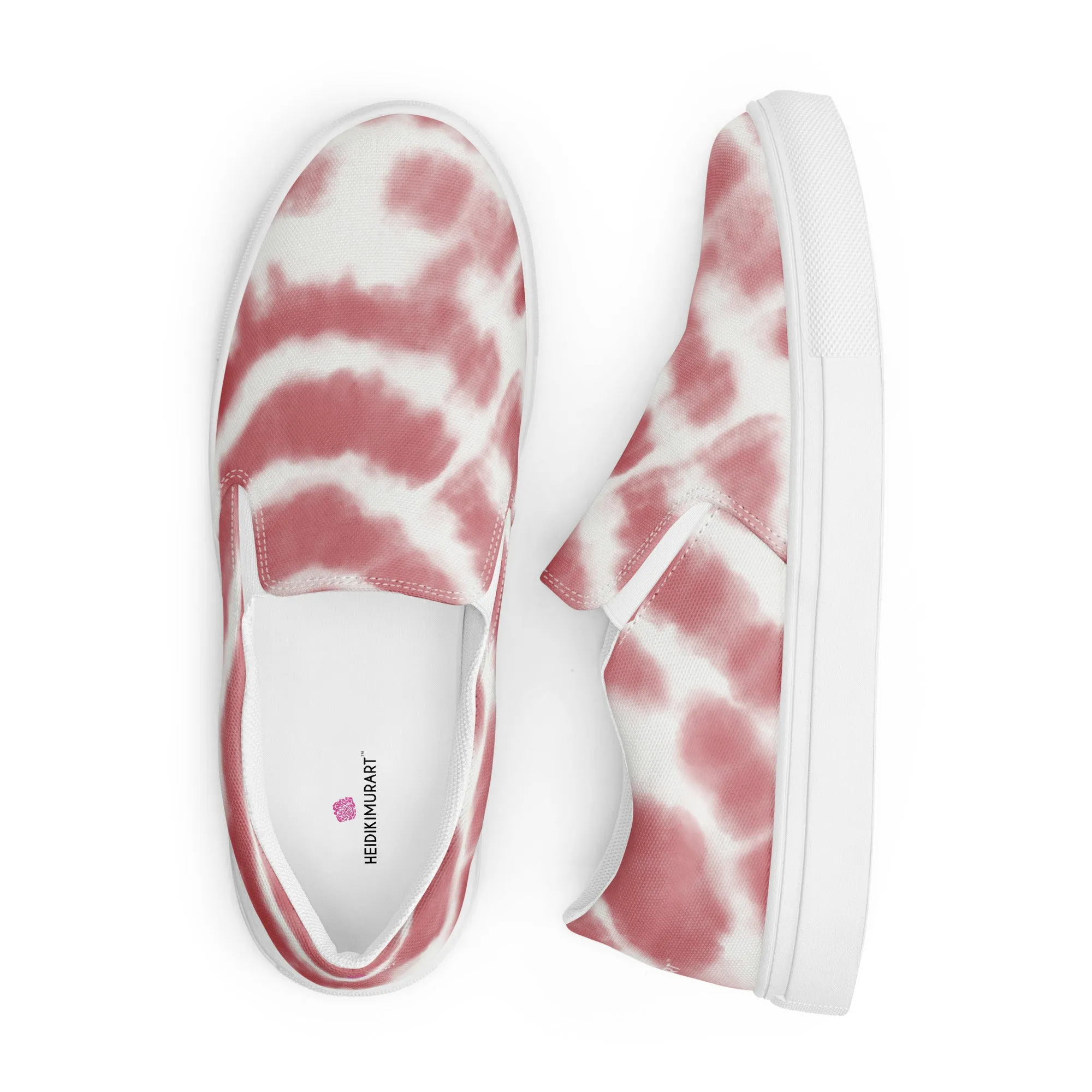 Pink Tie Dye Women's Sneakers, Tie Dye Abstract Print Women’s Slip-On Canvas Shoes (US Size: 5-12)