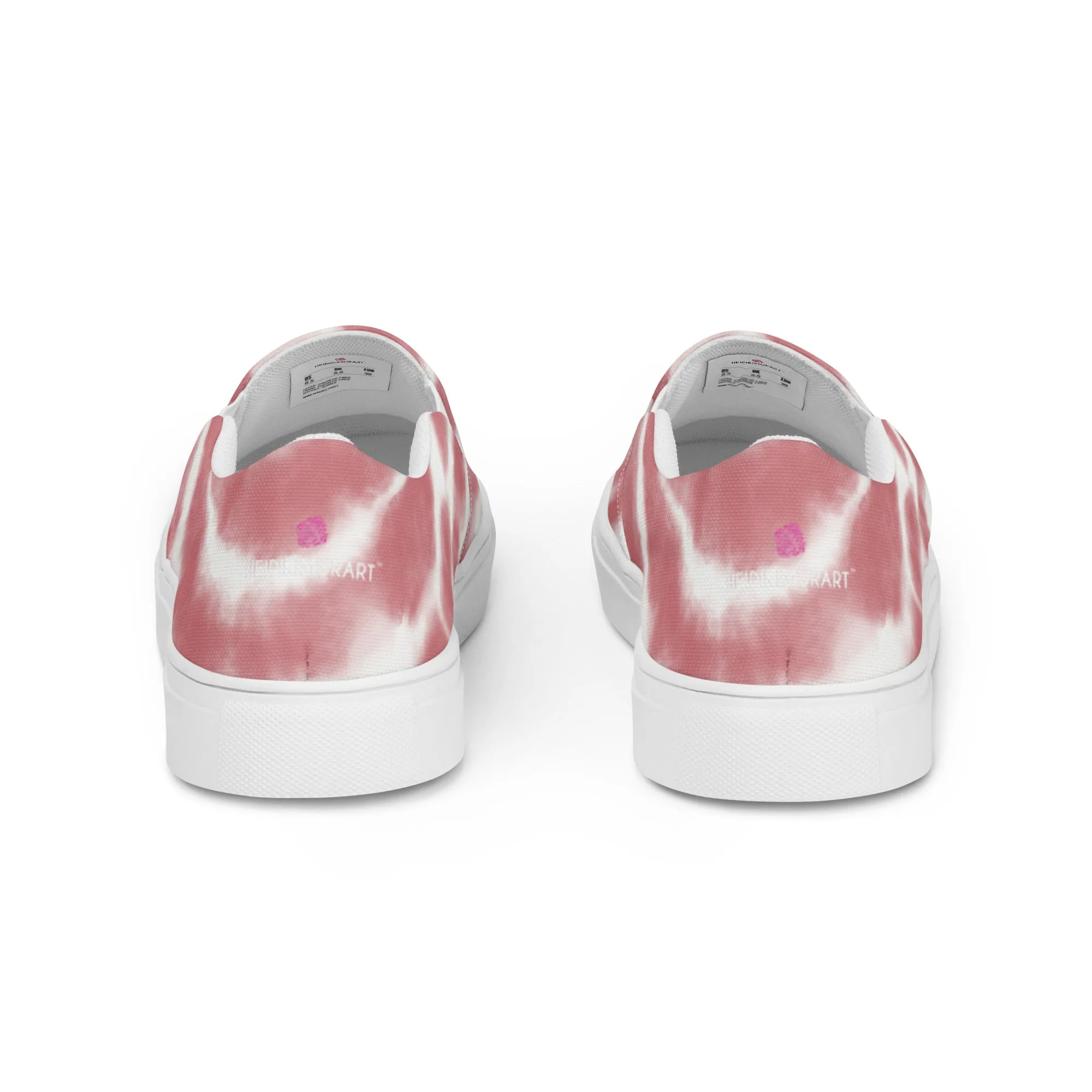 Pink Tie Dye Women's Sneakers, Tie Dye Abstract Print Women’s Slip-On Canvas Shoes (US Size: 5-12)