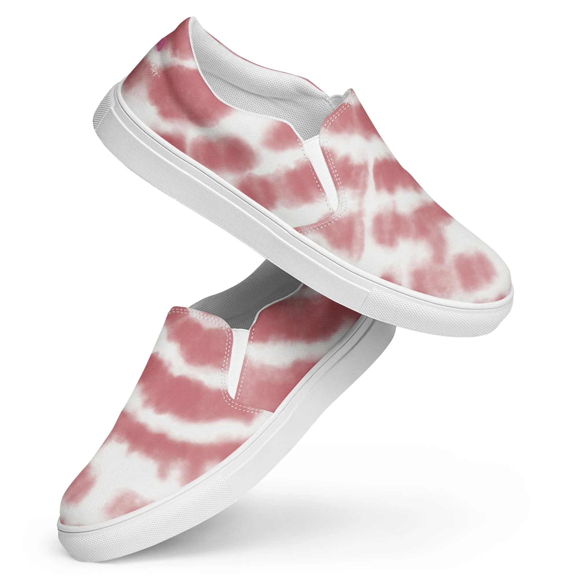 Pink Tie Dye Women's Sneakers, Tie Dye Abstract Print Women’s Slip-On Canvas Shoes (US Size: 5-12)