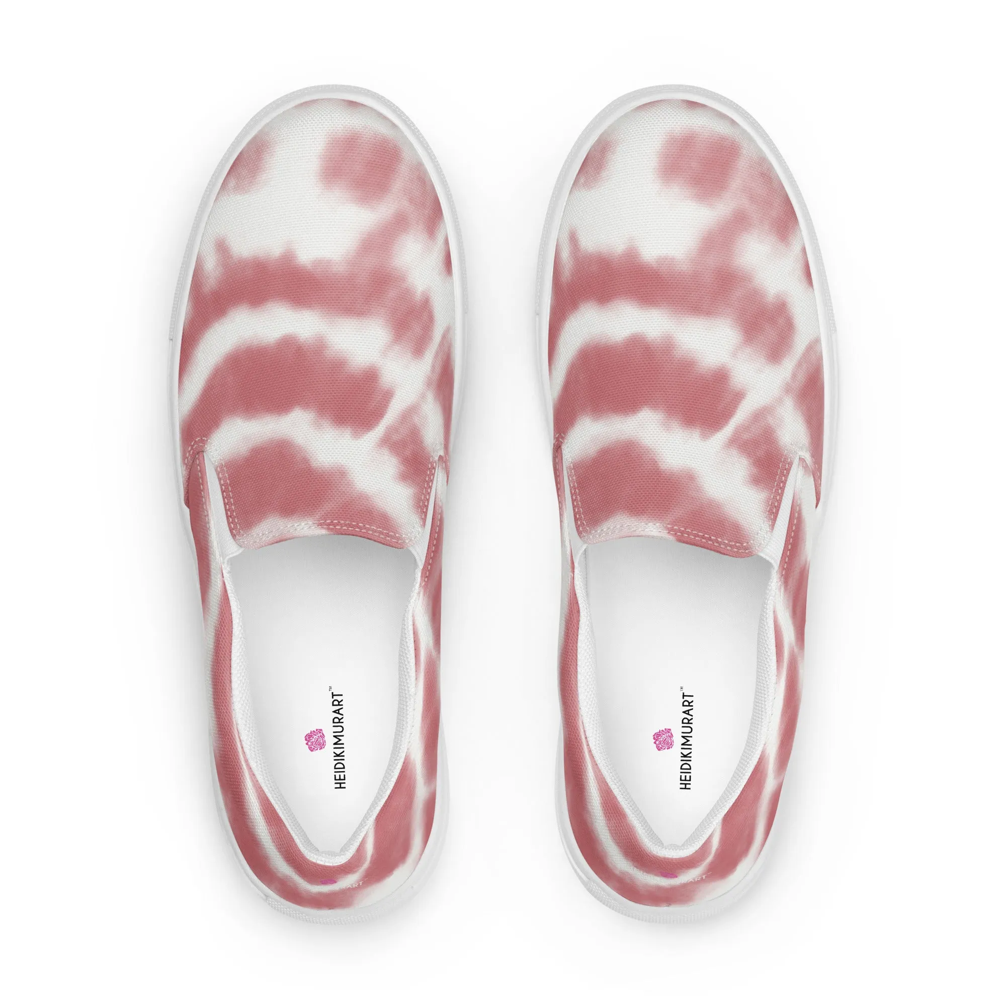 Pink Tie Dye Women's Sneakers, Tie Dye Abstract Print Women’s Slip-On Canvas Shoes (US Size: 5-12)