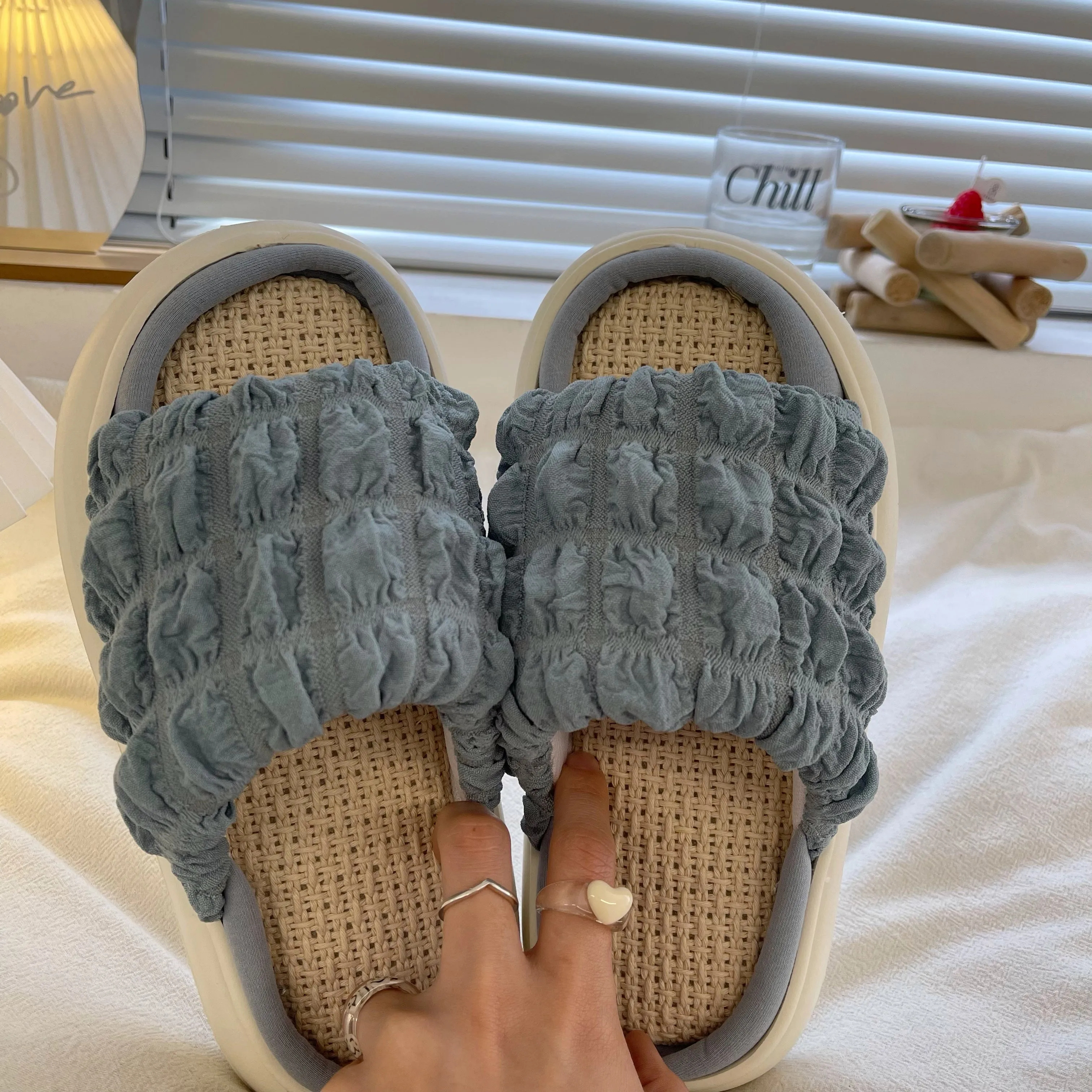 Puffy Soft Aesthetic Comfy Canvas Slippers