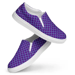 Purple Mermaid Women's Sneakers, Purple Blue Mermaid Print Women’s Slip-On Canvas Shoes (US Size: 5-12)