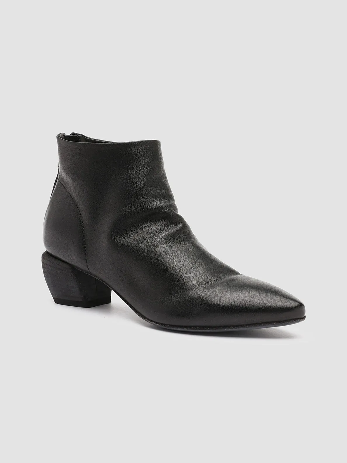 SALLY 001 - Black Leather Booties