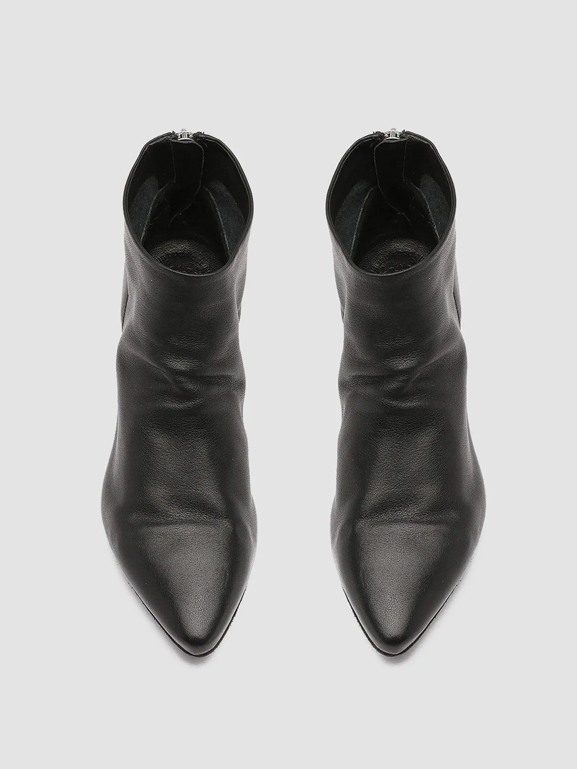 SALLY 001 - Black Leather Booties