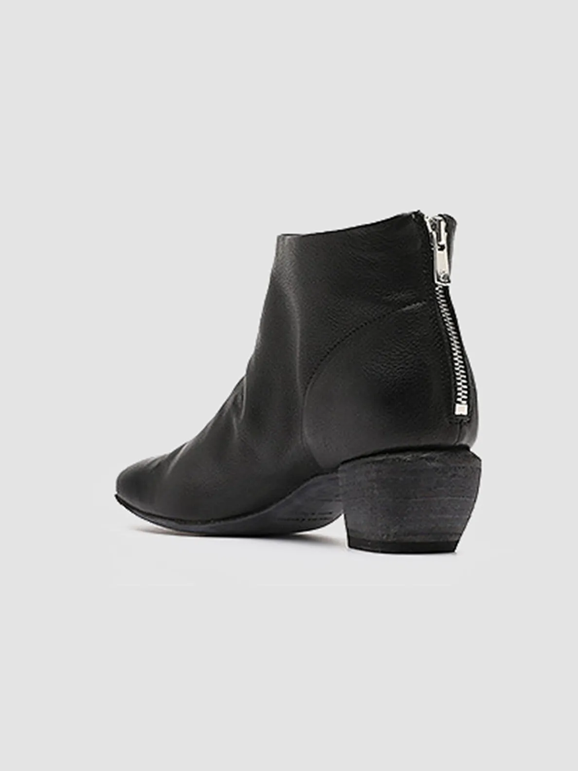 SALLY 001 - Black Leather Booties