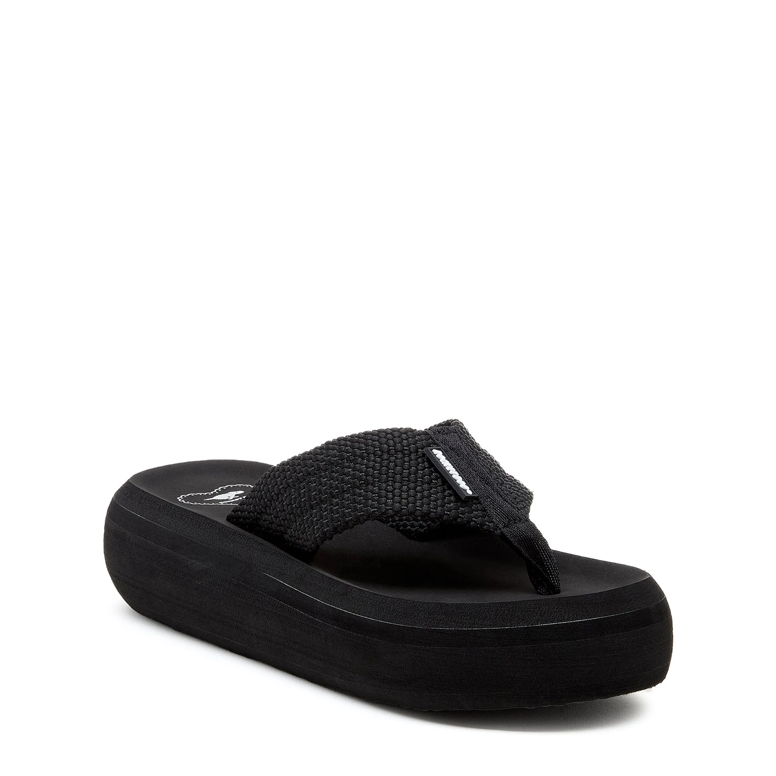 Sandy Black Webbing Platform Flip Flop