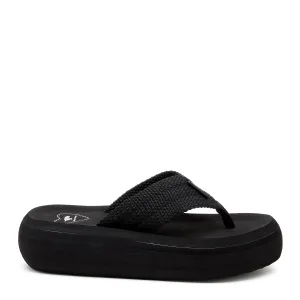 Sandy Black Webbing Platform Flip Flop