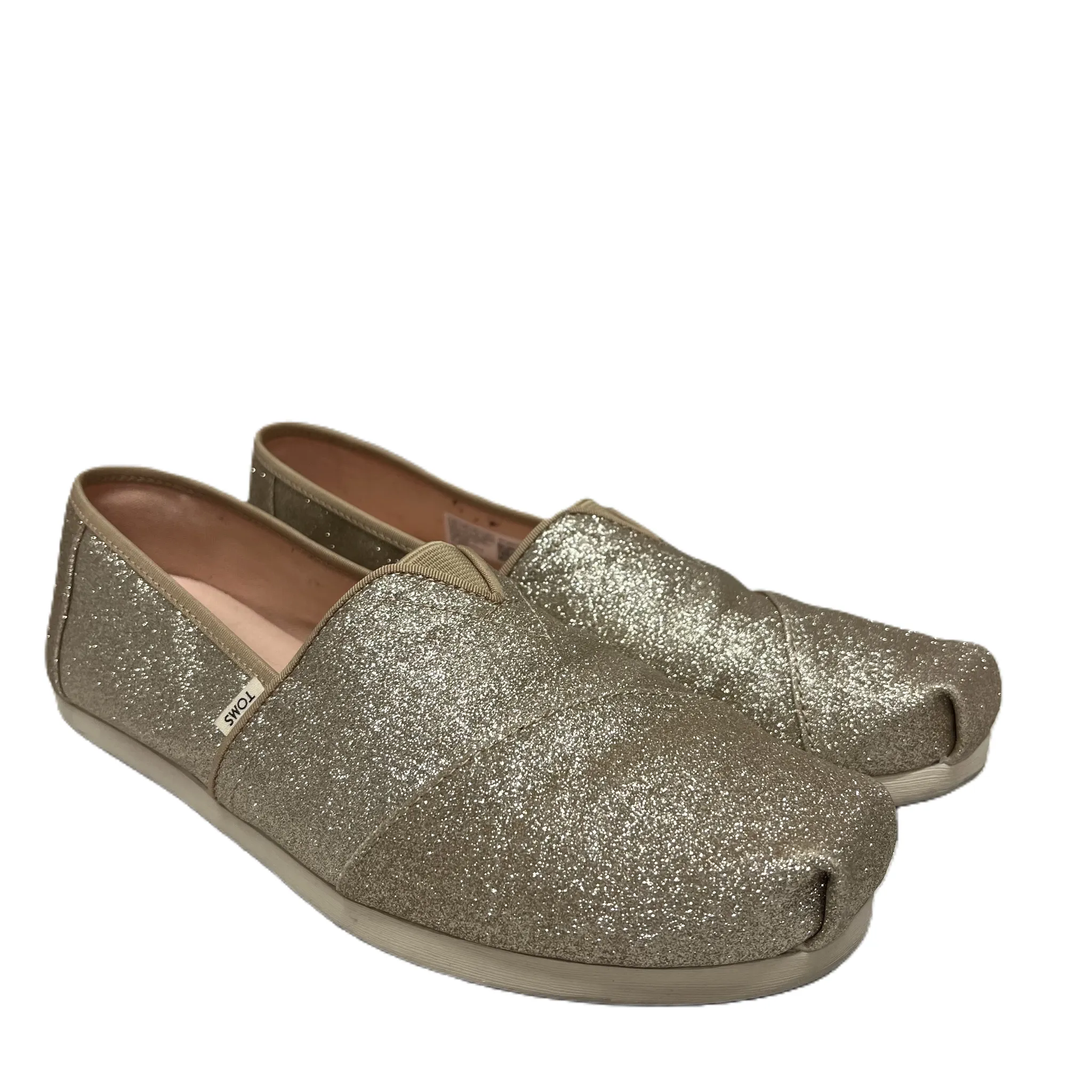 Shoes Flats By Toms In Gold, Size: 9.5