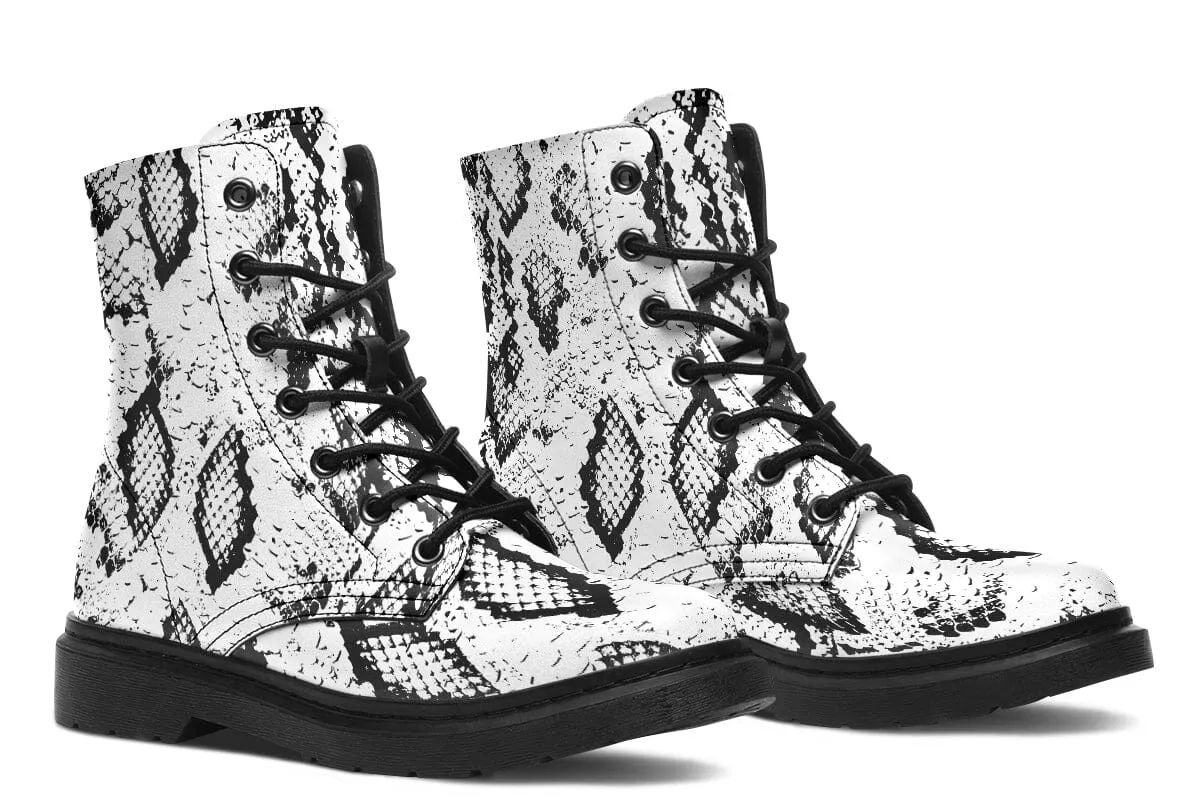 Snakes Skin Combat Boots