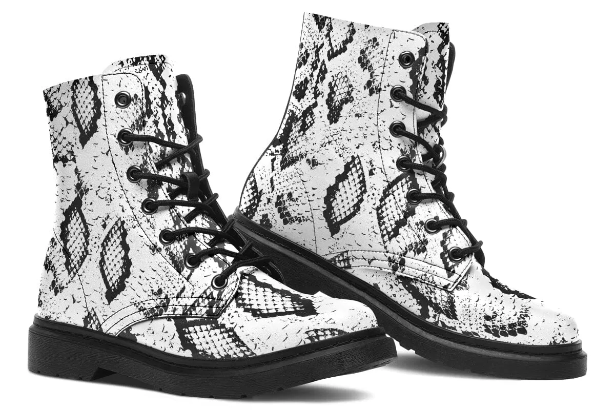 Snakes Skin Combat Boots