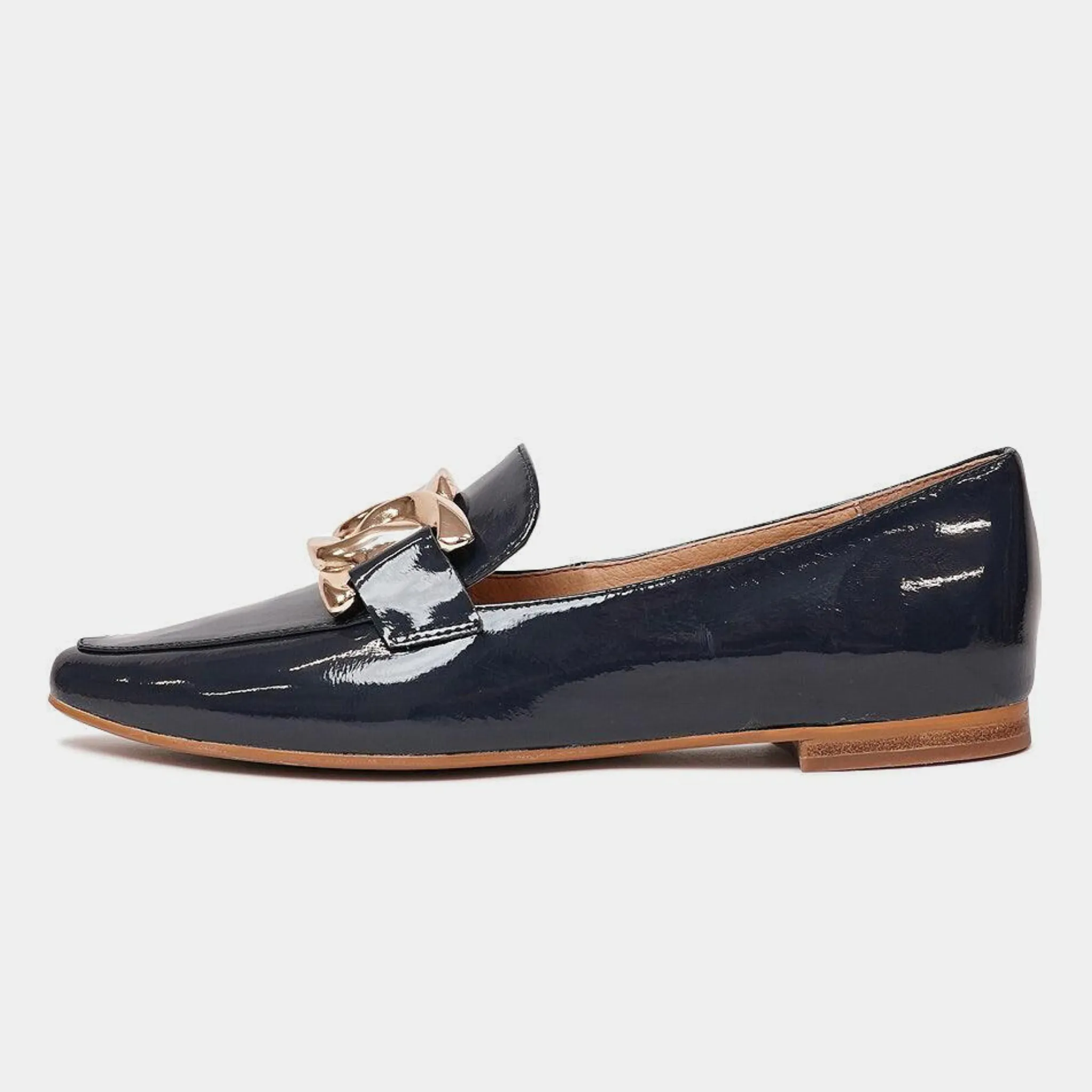 Socoro Navy Patent Leather Loafers