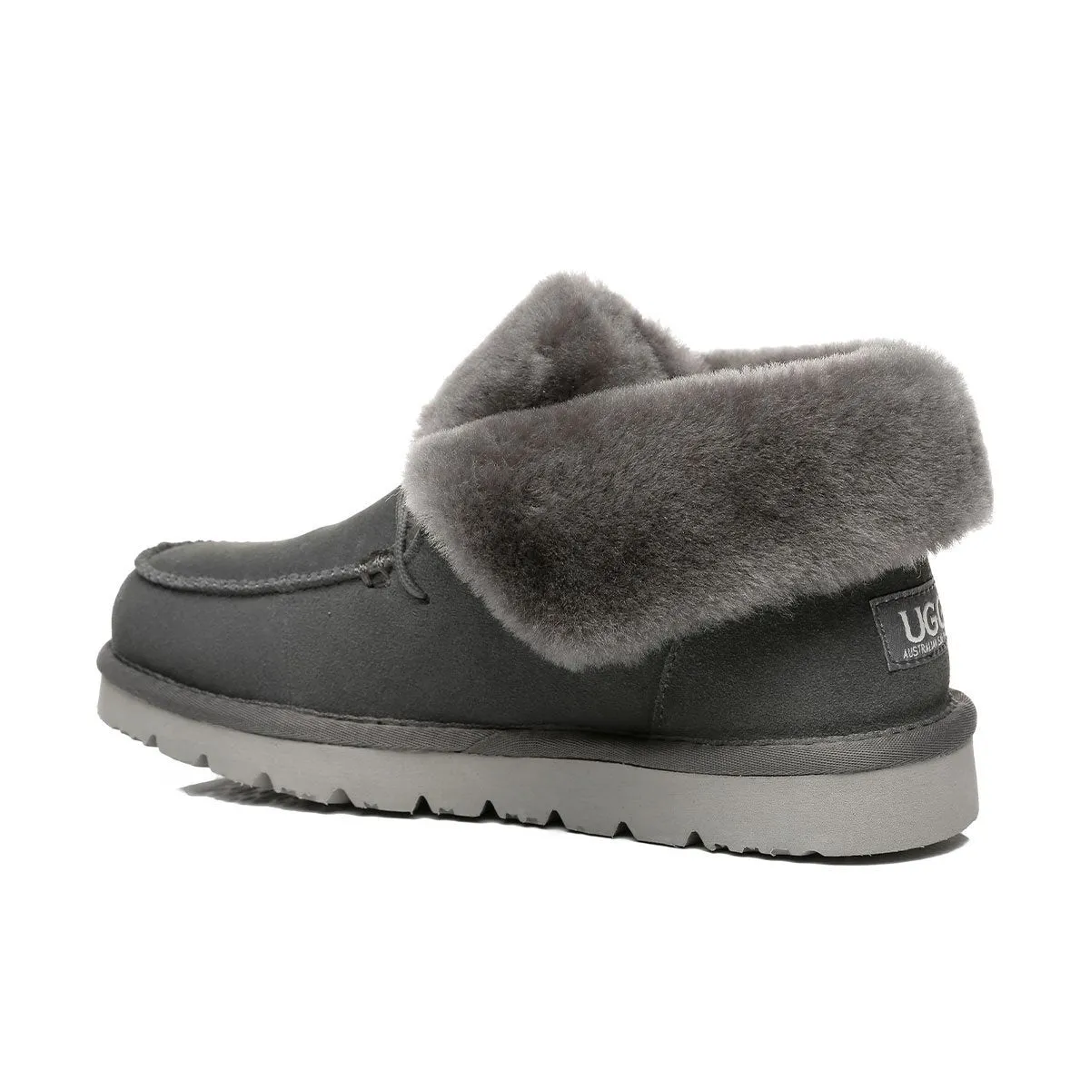 UGG Alana Wool Collar Ankle Sheepskin Boots