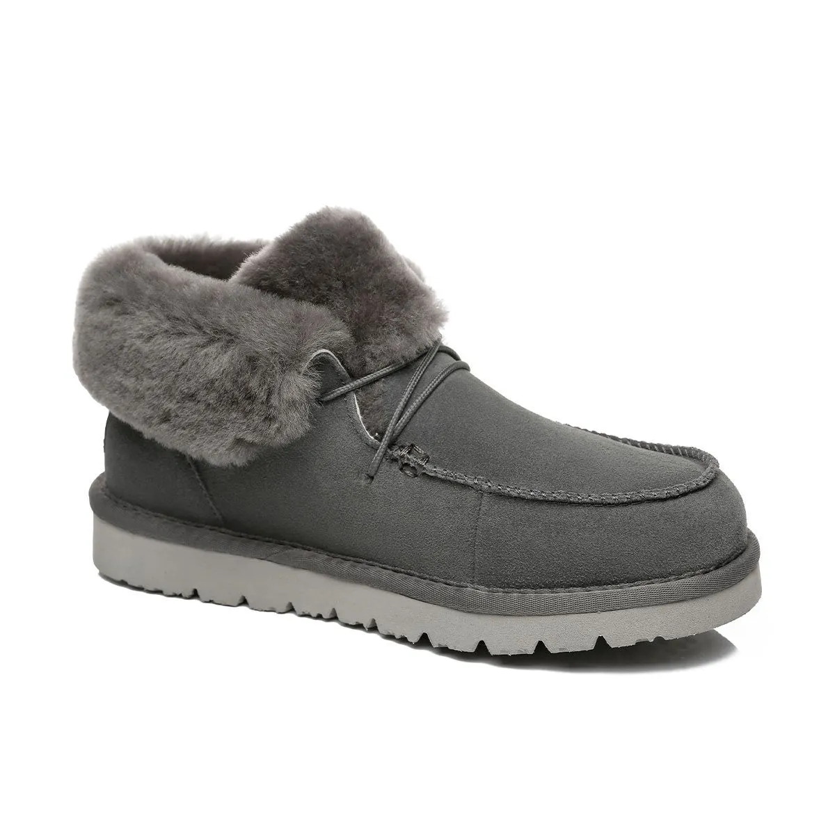 UGG Alana Wool Collar Ankle Sheepskin Boots