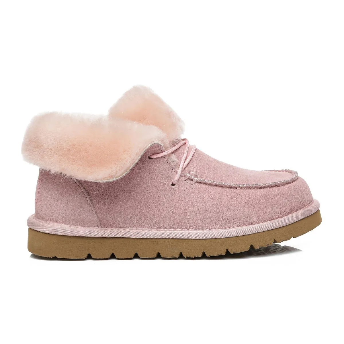 UGG Alana Wool Collar Ankle Sheepskin Boots