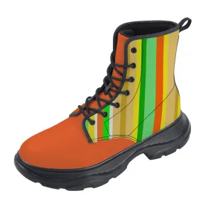 Unisex Chunky Boots - Orange/Green