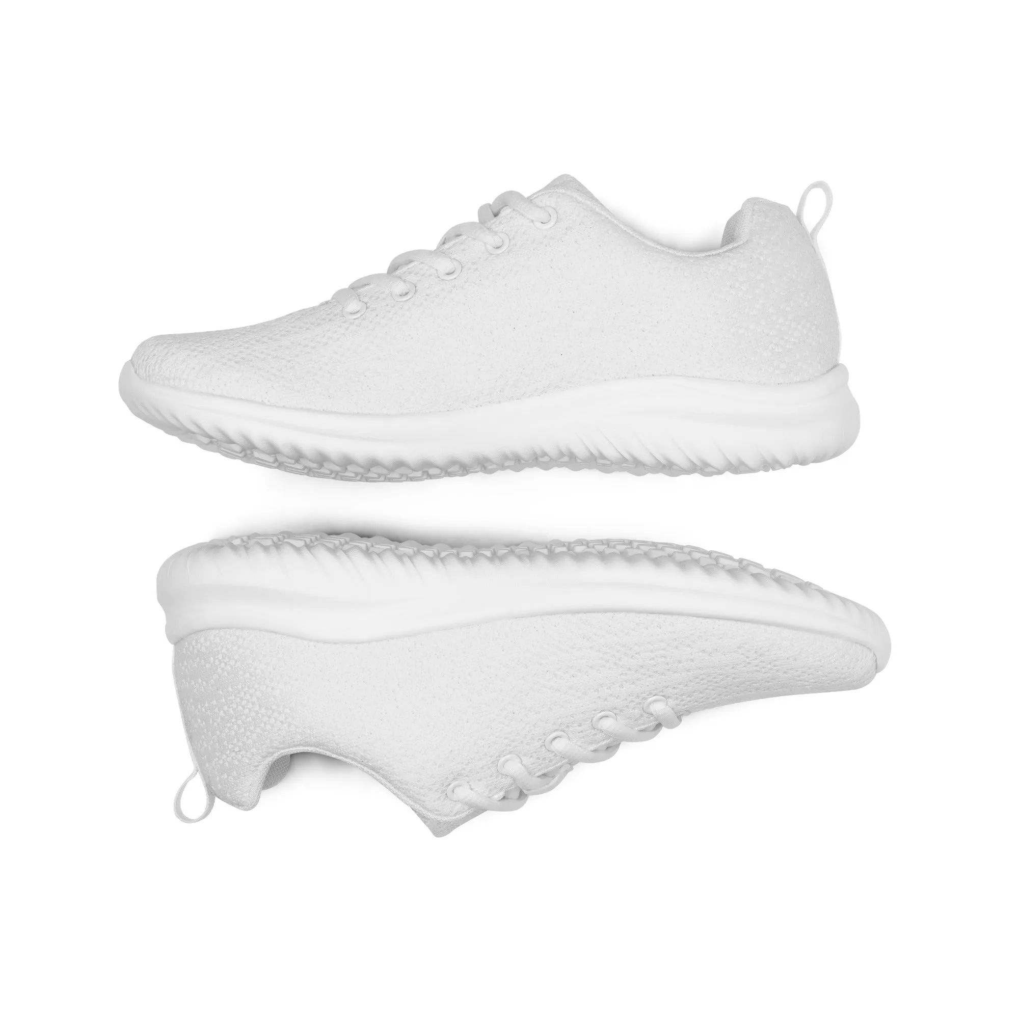 White Solid Color Men's Sneakers, Solid Color Modern Breathable Lightweight Men’s Athletic Shoes (US Size: 5-13)