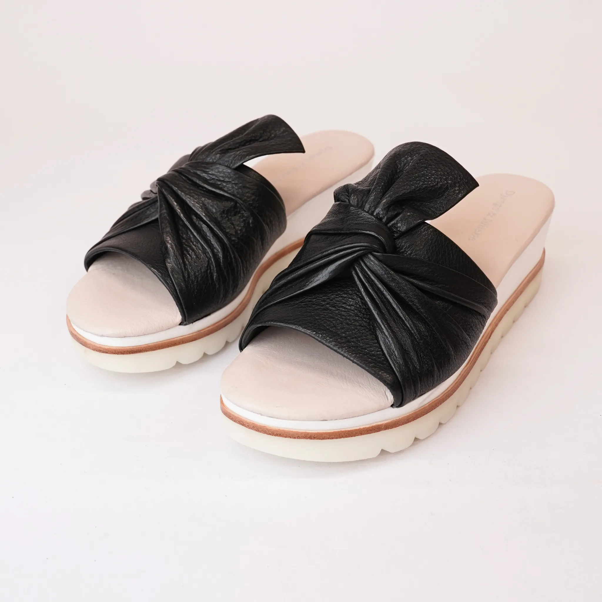 Wolin Black/ White Sole Leather Sandals