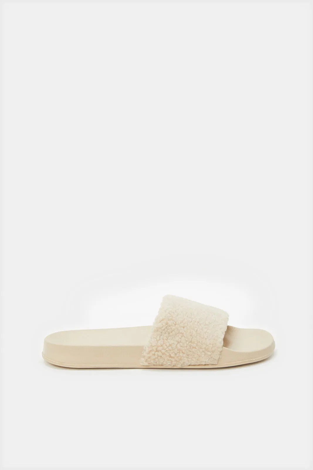 Women Ivory Sherpa Slide