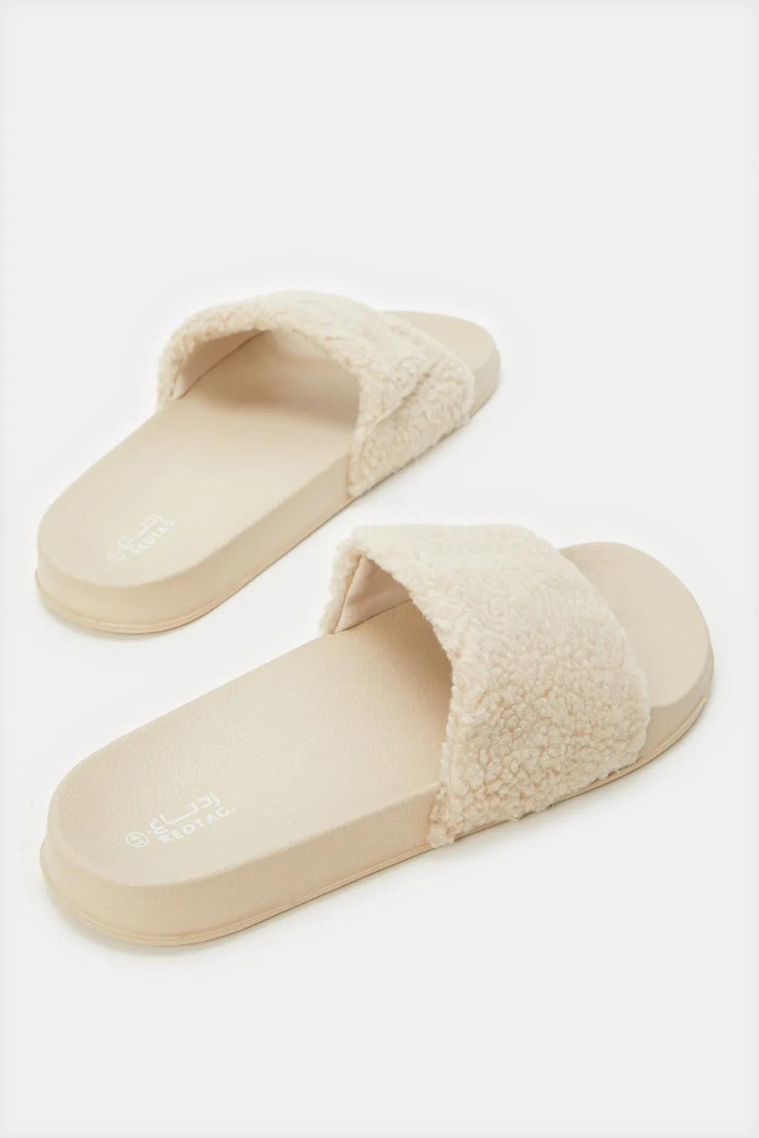 Women Ivory Sherpa Slide