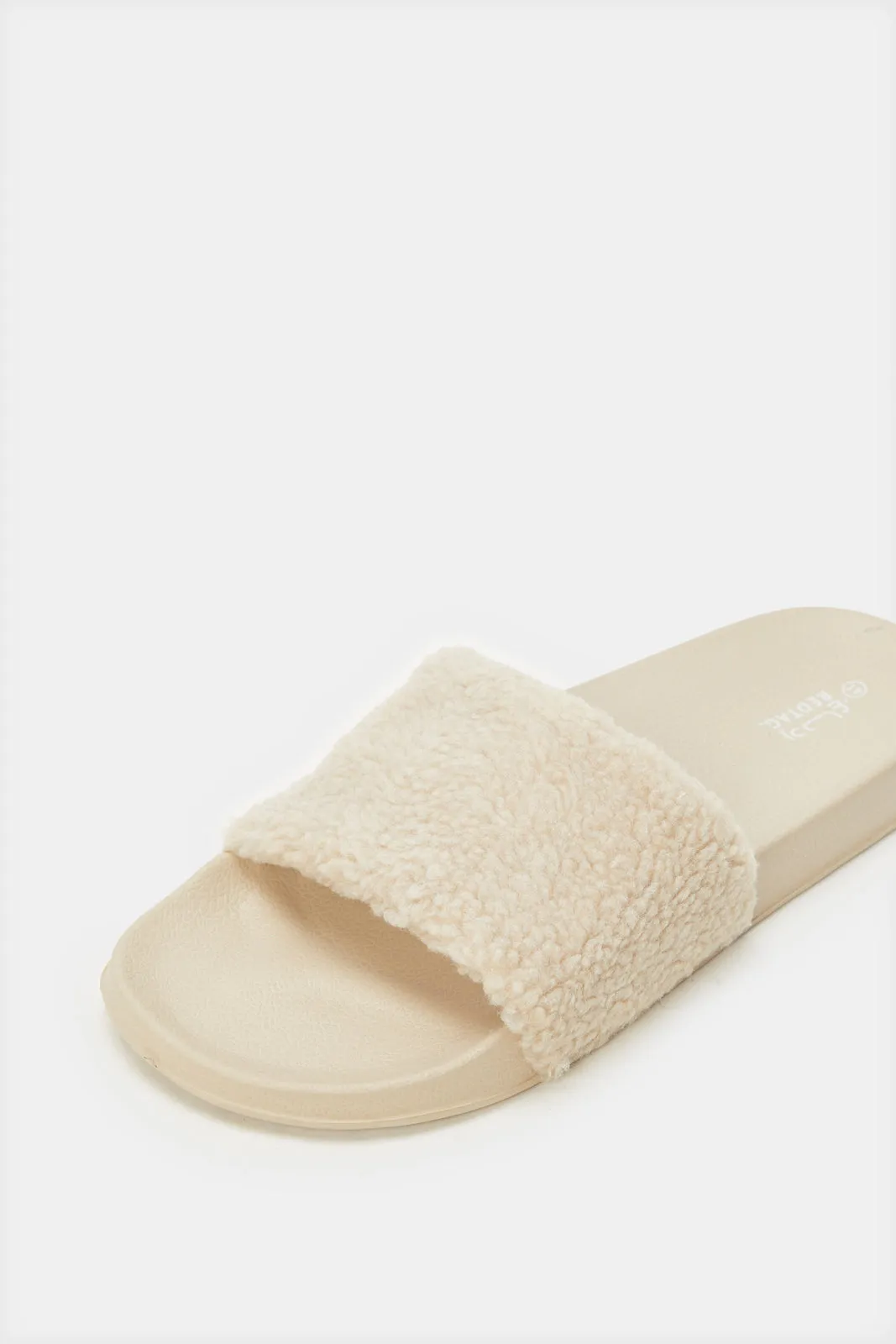 Women Ivory Sherpa Slide