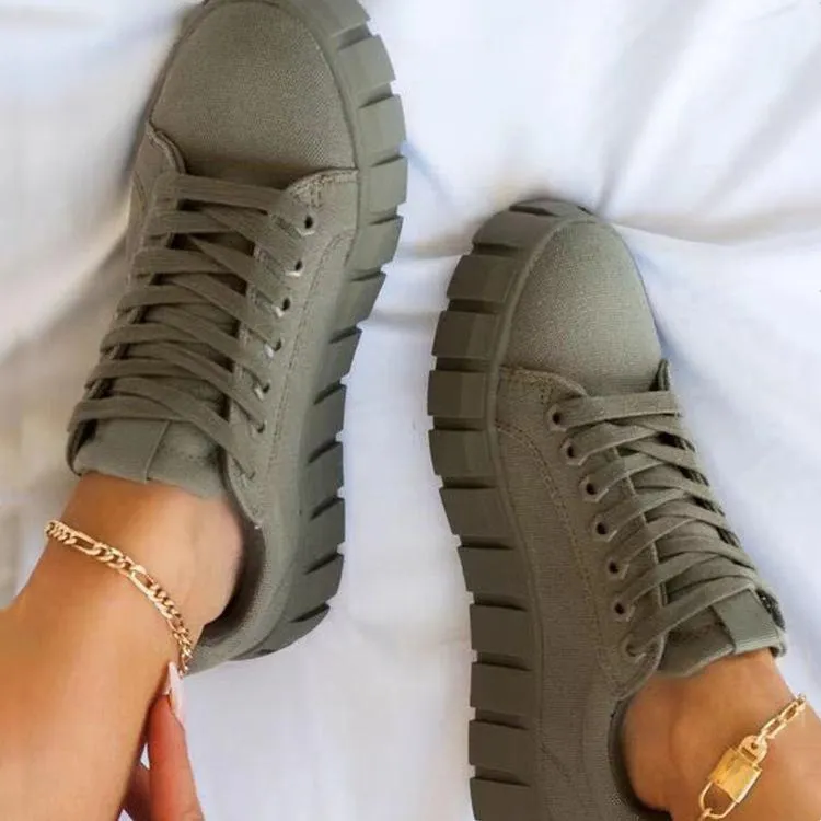 Women summer criss cross lace up chunky sneakers