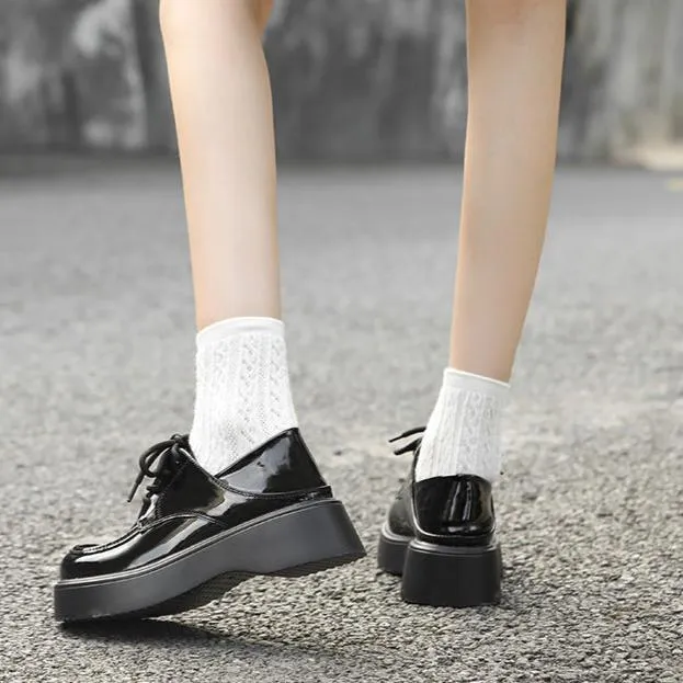 Women's Lace Up Chunky Platform Loafers