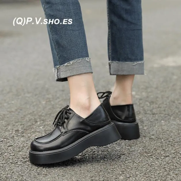 Women's Lace Up Chunky Platform Loafers