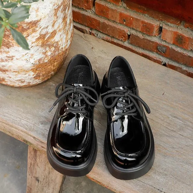 Women's Lace Up Chunky Platform Loafers