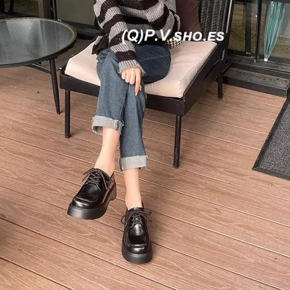 Women's Lace Up Chunky Platform Loafers