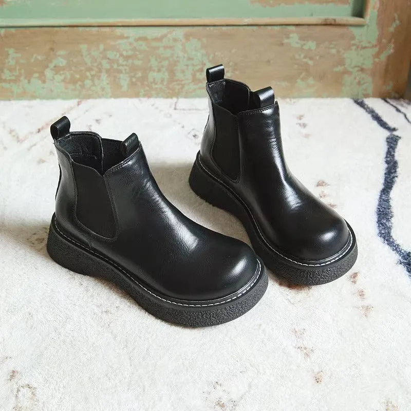 Women's Wide Toe Box Chelsea Boots Platform Shoes