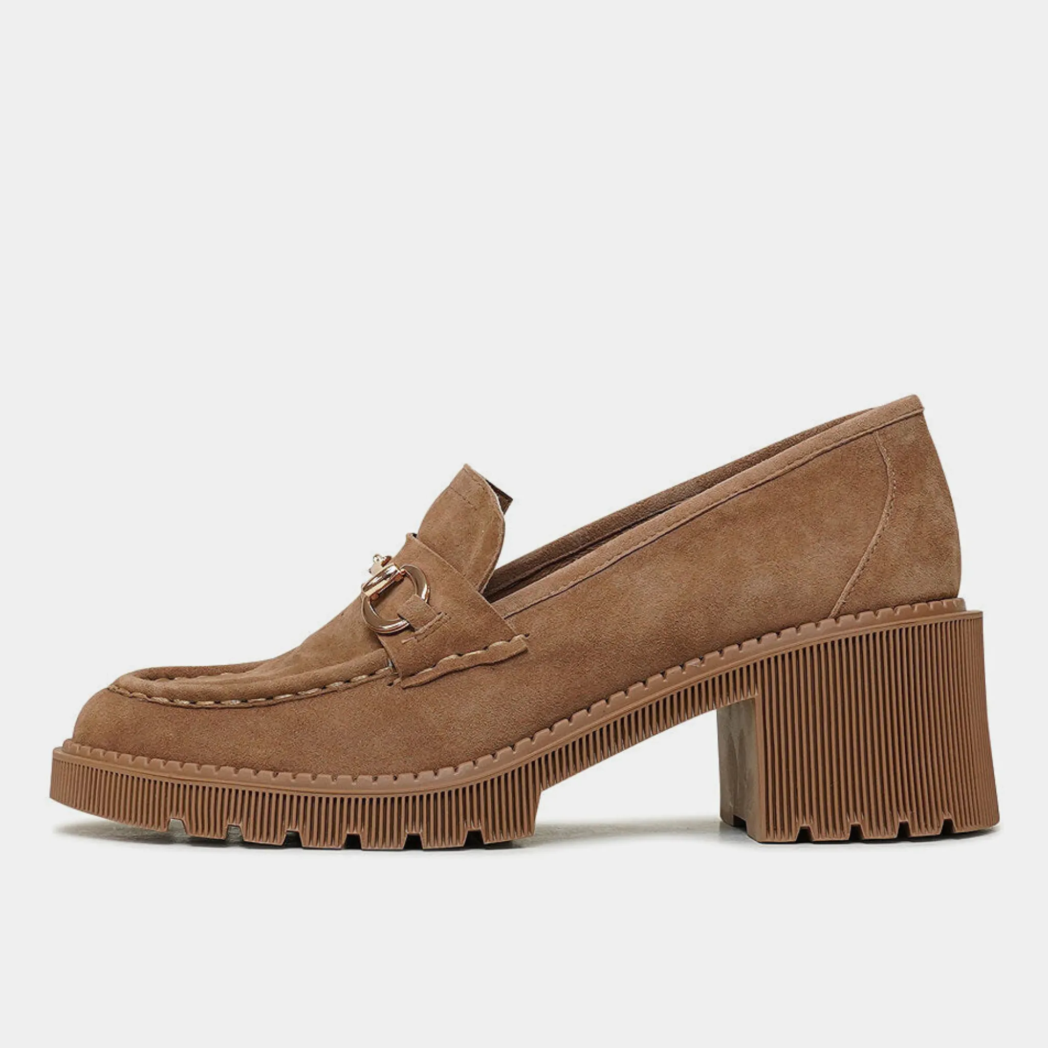 Zoey Light Choc Suede Loafers